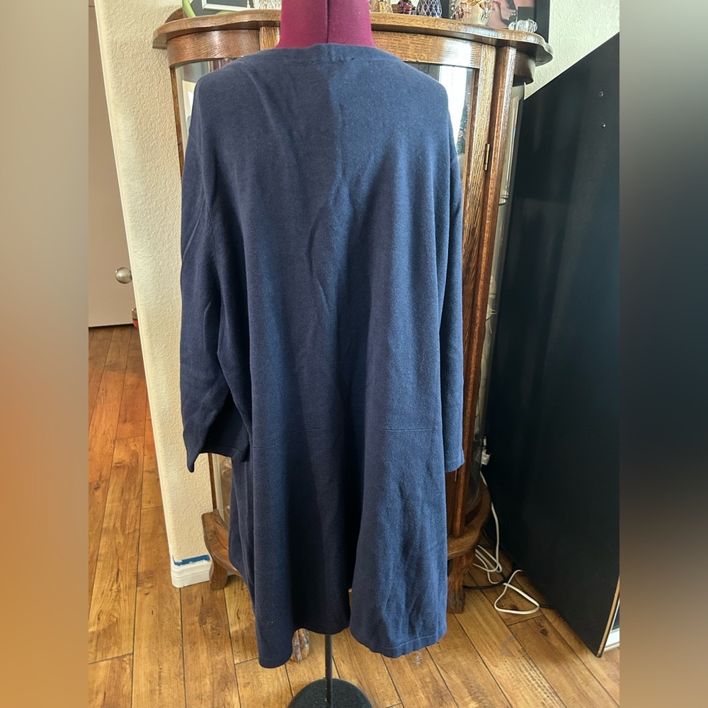Isaac Mizrahi Live Navy Blue Long Cardigan - image 3